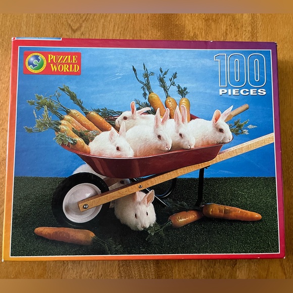 Set of 2 kids puzzles. Glow in dark unicorns 9”x12”. Bunnies 15”x11”. Age 5 & up - Picture 5 of 7